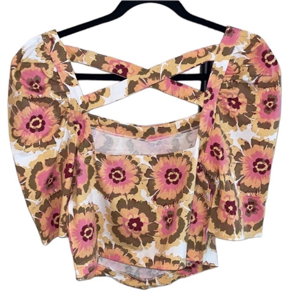 Free People Floral Crop Top Size Medium NWT - Picture 13 of 15